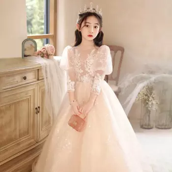 Вечернее платье для девочек-принцесс Teenmiro, платья для девочек-подростков, детское бальное платье с блестками, Детский костюм подружки невесты