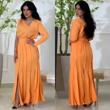 Вечернее платье для выпускного вечера в Саудовской Аравии с рюшами для коктейльной вечеринки, трапециевидное платье с v-образным вырезом на заказ, миди es