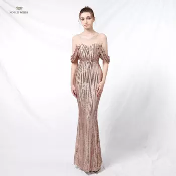 Вечернее платье Женское элегантное вечернее платье с круглым вырезом длиной до пола Вечерние платья Длинное платье русалки по индивидуальному заказу