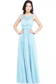 Вечерние платья для выпускного вечера Вечерние платья Длинные платья Платья для матери невесты Шифоновое кружевное плиссированное элегантное платье без рукавов