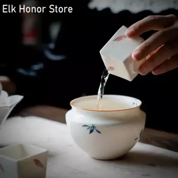 Ведро Jianshui для промывки чая, керамическая, с рисунком бабочек, чайный набор кунг-фу, маленькая бочка