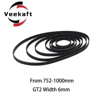 Veekaft 1 шт. Запчасти для 3D-принтера GT2 6 мм замкнутая петля резиновый ремень ГРМ от 752 мм до 1000 мм ширина 6 мм 2GT