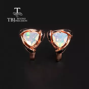 Великолепные яркие серьги из серебра 925 пробы с натуральным опалом по месяцу рождения