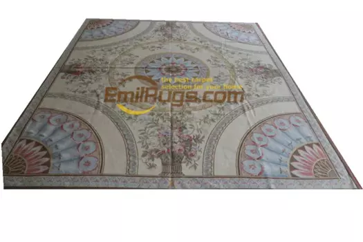 Великолепный ковер античный Aubusson ковер античный французский шерсть 19-го века Aubusson ковер тканый диван пол использовать шерстяной ковер