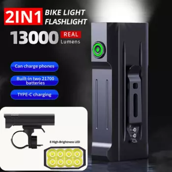 Велофонарь TRLIFE, 8000 лм, мАч, 8 светодиодов