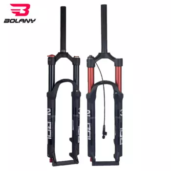 Велосипедная вилка BOLANY MTB с двойным воздушным демпфером, передняя подвеска, прямая трубка 26 27,5 29 дюймов, из магниевого сплава, БЫСТРОРАЗЪЕМНАЯ 100 мм