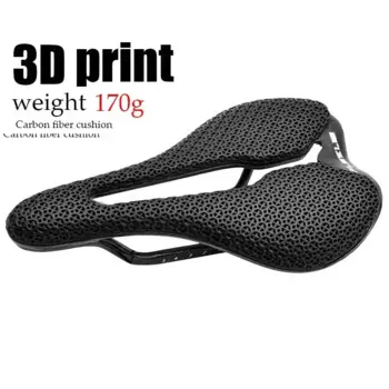 Велосипедное седло из углеродного волокна с 3D принтом, сверхлегкое полое, удобное, дышащее для MTB, горное дорожное велосипедное сиденье, детали велосипеда