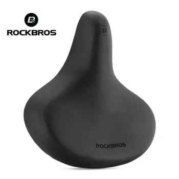 Велосипедное седло ROCKBROS, удобное мягкое амортизирующее водонепроницаемое седло из ПВХ кожи, большой размер