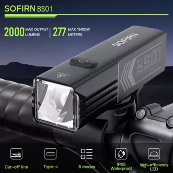 Sofirn BS01 велосипедный фонарик 2000lm 5000 mAh