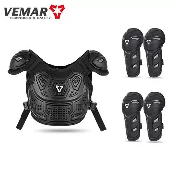VEMAR детский мотоциклетный бронежилет, защитная куртка для мотокросса, защитные наколенники для верховой езды, полная броня для детей
