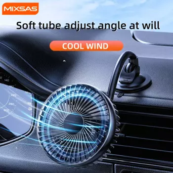 12 В-24 В 5-дюймовый автомобильный большой вентилятор с одной головкой 130 Универсальный ABS USB Черный охладитель Автоматическая присоска Спинка сиденья автомобиля 360 ° Вращение