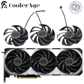 Вентилятор для видеокарты MSI GeForce RTX 4070 4070Ti VENTUS 3X New PLD09210B12HH 87 мм RTX4070 RTX4070Ti GOU Fan