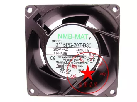 Вентилятор охлаждения сервера NMB 3115PS-20T-B30 B00 AC 200 в 9/7 Вт 80x80x38 мм
