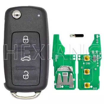 ВЕР 5К 0837202 AD ID48Chip 433 МГц автомобильный дистанционный откидной ключ оптом для VW Volkswagen Polo Golf Passat Jetta Beetle Tiguan Skoda Seat