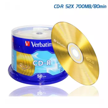 Verbatim CD-R диск Золотая серия чистые серебряные диски CD диск CDR 80 мин 700 Мб 52X 50 упаковок
