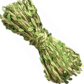 Веревка из джута с листьями OZXCHIXU 10 м