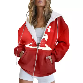 Верх с капюшоном, весенне-осенние стили, Новый рождественский карман с рисунком элемента, модная и повседневная толстовка на молнии diemc4