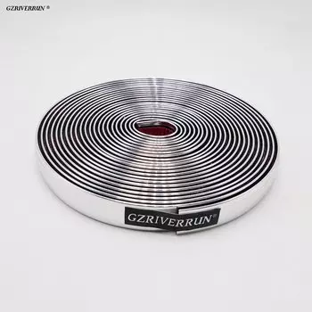 Верхняя хромированная полоса из ПВХ, 15 мм, 5 метров, серебристая боковая отделка автомобиля, Стайлинг, украшение, молдинг, гель, бампер, дверная защита, грузовик, внедорожник