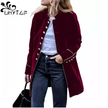 Верхняя одежда для женщин, новая домашняя одежда с длинными рукавами и воротником-стойкой, куртки, однобортный кардиган, пальто, уличная одежда, костюм 692