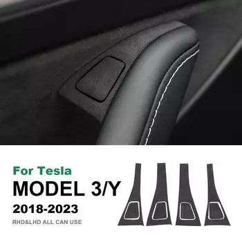 Верхняя замшевая наклейка на кнопку переключателя окна автомобиля для Tesla Model 3 2018-2023 Model Y 2020 2021 2022-2024, аксессуары для подъема дверей