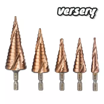 Кобальтовые ступенчатые сверла verseri из быстрорежущей стали M35, спиральный пазовый шестигранный хвостовик для нержавеющей стали, железа, меди, алюминиевого сплава