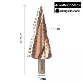 Ступенчатые сверла Versery HSS M35 4-12/4-20/4-32 мм