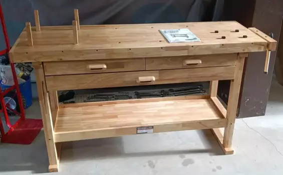Верстак Windsor Design с 3 ящиками, поверхность из твердой древесины 60