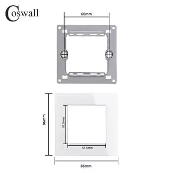 Вертикальная стеклянная панель Coswall с розеткой и разъемами