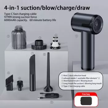 Вертикальный/ручной пылесос Xiaomi, 120 Вт, беспроводной, сухая уборка, пылесборник