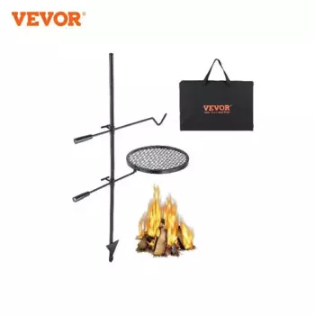 Вертлюжный Костер-гриль VEVOR, портативная решетка-гриль для костра, регулируемое на 360 ° открытое оборудование для приготовления пищи на открытом воздухе, для кемпинга и барбекю