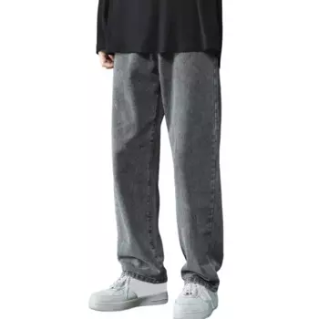 Весенне-летние новые стильные тонкие джинсы Корейская уличная мода свободные джинсовые брюки мешковатые синие повседневные брюки