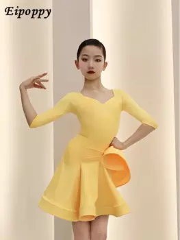 Весенне-летняя одежда для латиноамериканских танцев, костюм для девочек, Детский костюм, большая юбка-качели