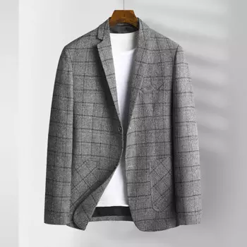 Весенне-осенние мужские повседневные модные костюмы в клетку, топы, куртки, костюмы, пальто