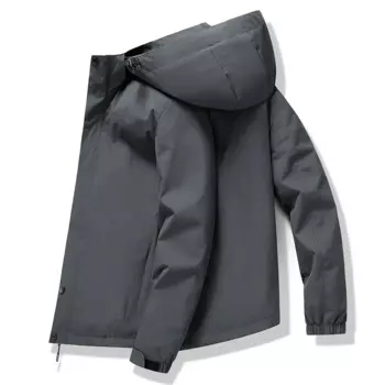 Весенне-осенняя модная простая повседневная куртка с капюшоном, молодежная одежда, трендовая куртка для мужчин, однотонная новая мужская куртка-бомбер