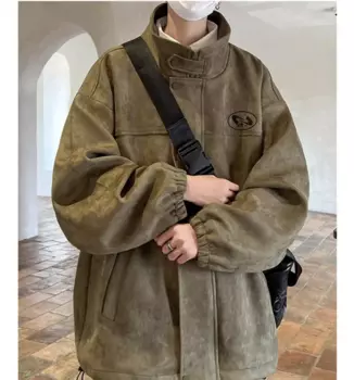 Весенне-осенняя Мужская Американская замшевая Модная брендовая повседневная куртка Pi Shuai