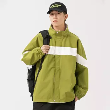 Весенне-осенняя мужская двусторонняя куртка, модная повседневная красивая куртка с воротником-стойкой, свободная альпинистская куртка одного цвета