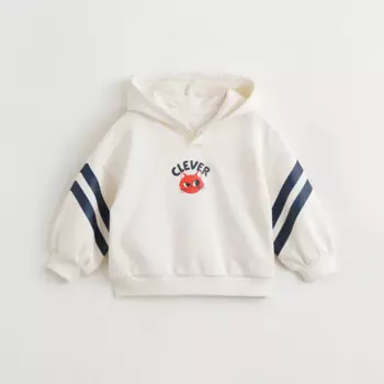 Весенний хлопковый свитшот для мальчиков с принтом в полоску