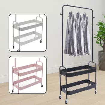 Вешалка для одежды, 26,4*11,8 * дюймов, белая/Розовая/Черная Вешалка для одежды, вешалка для одежды, вращающаяся вешалка с 2 металлическими корзинами, розничная продажа