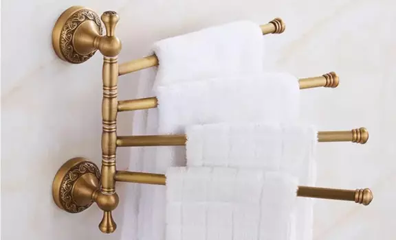 Вешалка для полотенец Vidric, латунная, складная, 3-4 яруса