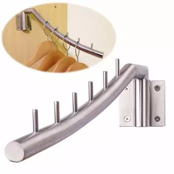 Вешалка настенная нержавеющая сталь 6 крючков