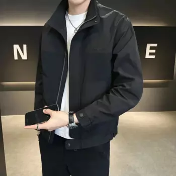 Весна 2024 и осень новая мужская ветровка со стоячим воротником сращенная повседневная короткая верхняя одежда модная куртка высокого класса