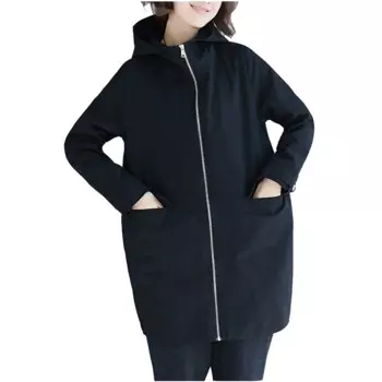 Весна-Осень 2022, хлопковое пальто, женская одежда в диком стиле, средней длины, свободное тонкое пальто с капюшоном, Женское пальто