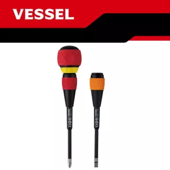 VESSEL, набор из 2 отверток с шариковой трещоткой, ручные инструменты, подходящие для набора прецизионных отверток и шлицевых винтов 2200BS-1