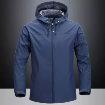 Ветровка-карго Y2k Мужская, водонепроницаемая одежда, повседневное тонкое пальто-карго с вышивкой, трапециевидной формы, с капюшоном