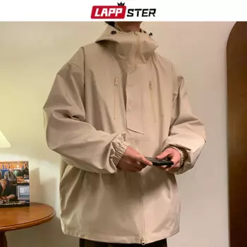 Ветровка LAPPSTER Y2k Мужская водонепроницаемая, куртка в Корейском стиле, дизайнерская мотоциклетная куртка-бомбер на молнии, уличная куртка, пальто, 2023
