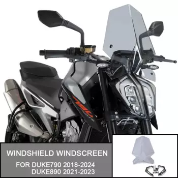 Ветровое стекло для DUKE790 2018-2024 DUKE890 2021-2023, ветровое стекло мотоцикла, ветрозащитный экран с кронштейном, аксессуары