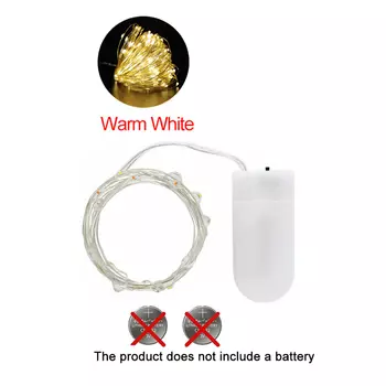 VEVEOO Светодиодные гирлянды из медной проволоки, водонепроницаемые, 10/20/30/50 светодиодов