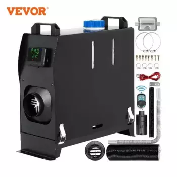 VEVOR 8 кВт Дизельный подогреватель воздуха, дизельный парковочный обогреватель, все в одном 12В грузовой обогреватель, одно отверстие выхода, с черным ЖК-переключателем, быстрый нагрев
