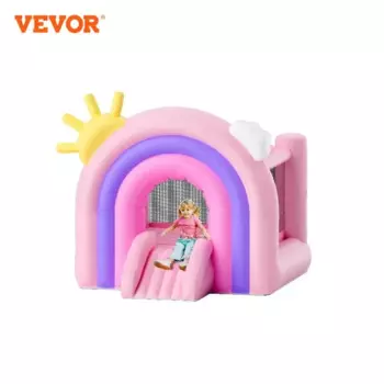 VEVOR надувной батут для дома и улицы, батут, детский батут для прыжков с сумкой для хранения слайдов 110x91x91 дюймов