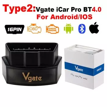 Vgate Vlinker MC V2.2 iCar Pro Bluetooth 4.0 WIFI OBD2 Сканер для Android IOS Автоматический считыватель кодов OBDII Инструмент PK V1.5 ELM327